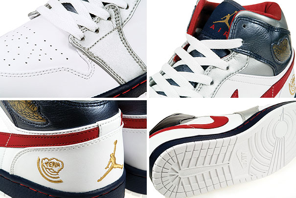 Cheap Air Jordan 1 Shoes Olympics White Midnight Navy Metallic Silver Varsity Red